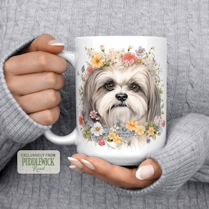 Shih Tzu Mug: Floral Dog Lover Coffee Cup