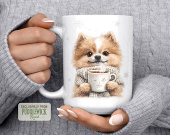 Pomeranian Mug Cute Pom Lover Gift Cozy Winter Pom Dog Coffee