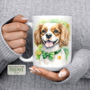 Unbekümmerte König Charles Spaniel St Patrick Tageskaffeetasse