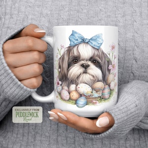 Easter Gift Mug - Shih Tzu Easter Mug, Dog Mug, Coffee Cup, Shih Tzu Mom Gift, PRM0041, Shih Tzu Lover Gift