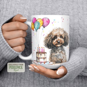 Poodle Birthday Mug, Dog Mug, Coffee Cup, Pooch Mom Gift, PRM0250, Doodle Lover Gift