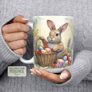 Easter Gift Mug - Easter Bunny Mug, Dog Mug, Coffee Mug, Coffee Cup, Bun Mom Gift, PRM0391, Hopper Lover Gift