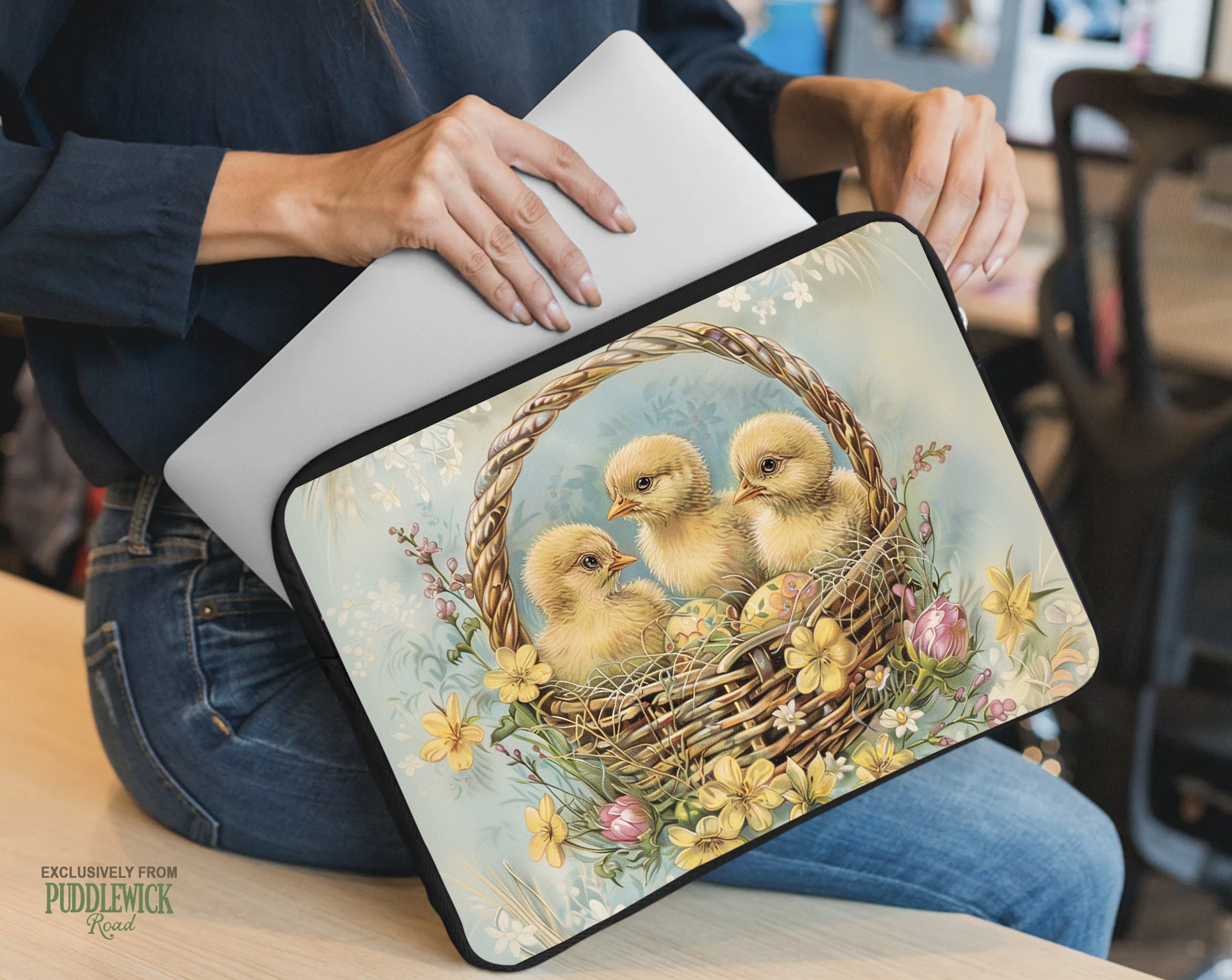 Easter Chicklings Laptop Sleeve for iPad, MacBook, Surface, Dell, Samsung Notebook HP - Nature Lover Gift, #PRLS0727
