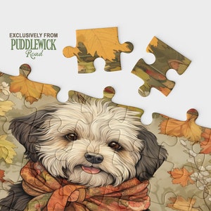 Adorable Havanese Jigsaw Puzzle | Autumn Thanksgiving Gift | Havanese Lover Gift | Family Puzzle | #PR0477 | 120, 252, or 500-Piece