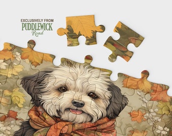 Adorable Havanese Jigsaw Puzzle | Autumn Thanksgiving Gift | Havanese Lover Gift | Family Puzzle | #PR0477 | 120, 252, or 500-Piece