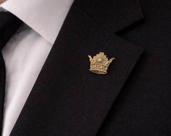 Pin de corona, Pin de corona Pahlavi, Pin de latón, Pin persa de latón