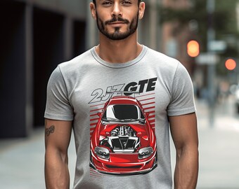 Muskel-Auto-Motor-T-Shirt, rotes Leistungsfahrzeug-Shirt, Automobil-Power-Top