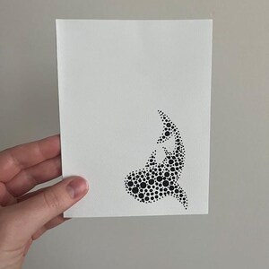 Cartões de felicitações com vida marinha, impressões de pinturas, design de pontos, cartões com criaturas do oceano