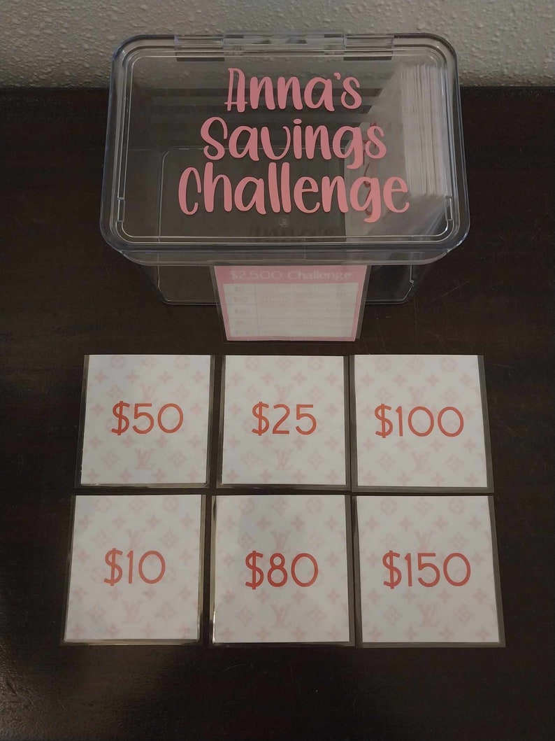 Customisable 100 Envelope Challenge With Box 1,000 10,000 Savings Cash