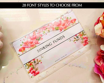 A6 Personalized Zip Up Wallet & Insert Card | Floral Design | Savings Challenge | Cash Stuffing | Budget Wallet | Cash Envelope
