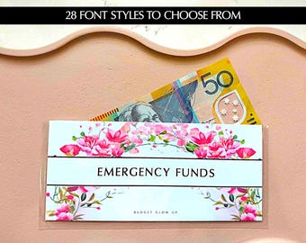 Personalized Cash Wallets | Customized Laminated Envelopes | Savings Challenge | Binder Inserts | Cash Stuffing | Budget Binder | Wallet