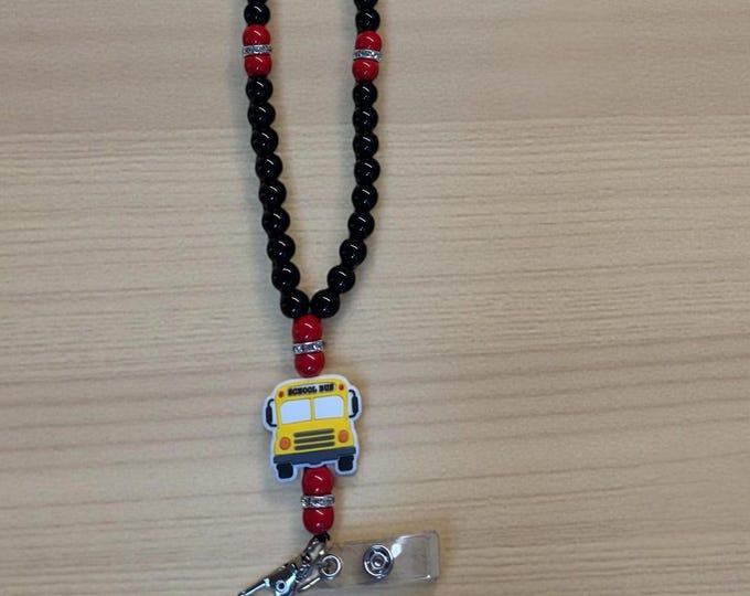 Bus Driver Beaded Lanyard with Safety Breakaway Clasp | Driver Badge Holder | Transportation Staff Gift