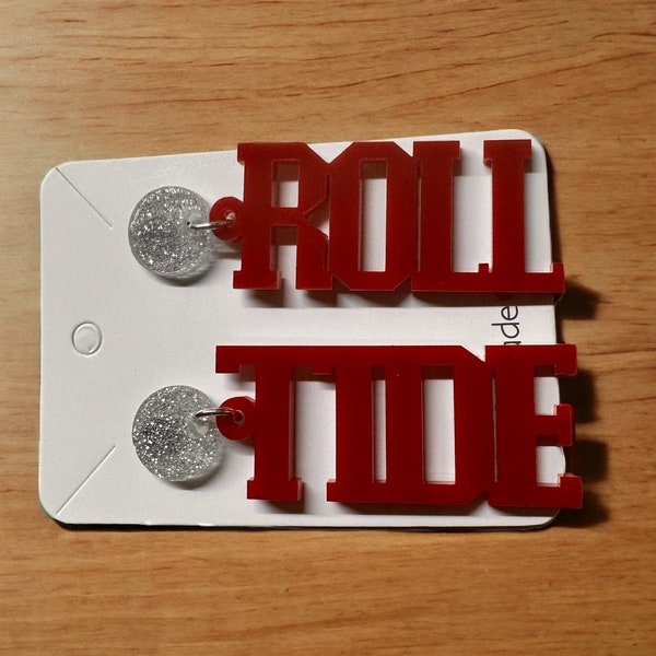 Roll tide earrings, game day earrings, football earrings