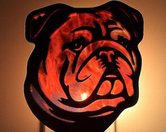 English Bulldog Night Light Plug In | English Bulldog Gift | Bulldog Dog Night Light | Laser Cut Dog Decor | Dog Lover Gift