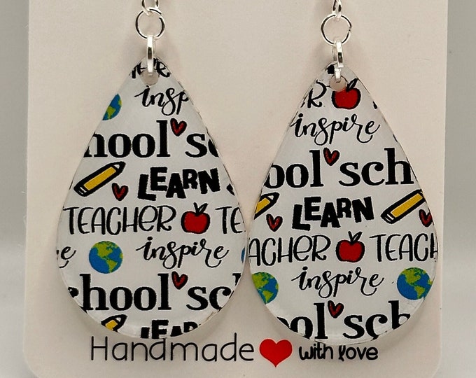 Unique Teacher Earrings - 1/8 Acrylic Teacher Appreciation Gift