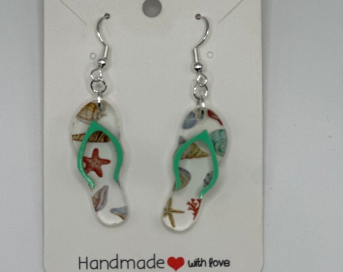 Handmade Flip Flop Earrings: Beach-Themed Dangle Jewelry