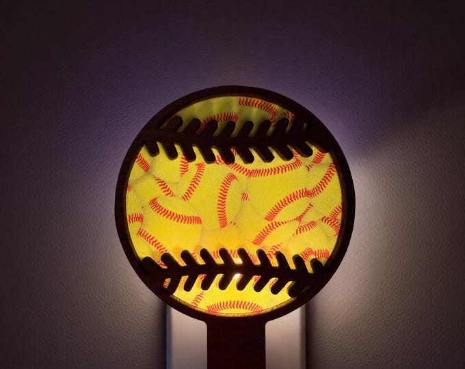 Laser Cut Softball Night Light | Girls Room Decor, Sports Gift