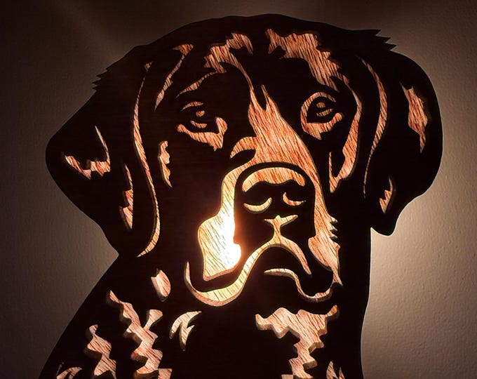 Chesapeake bay  Handmade Wood & Acrylic Dog Night Light Dog Lover Gift