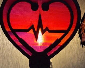 Nurse Night Light Plug In | Medical Decor LED | Heartbeat Light | Gift for Nurses & Healthcare Workers