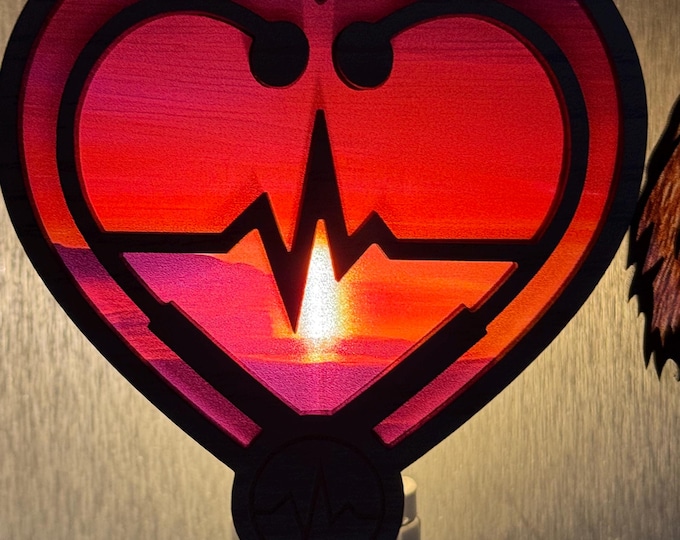 Heartbeat Night Light | Medical Decor, Nurse Gift