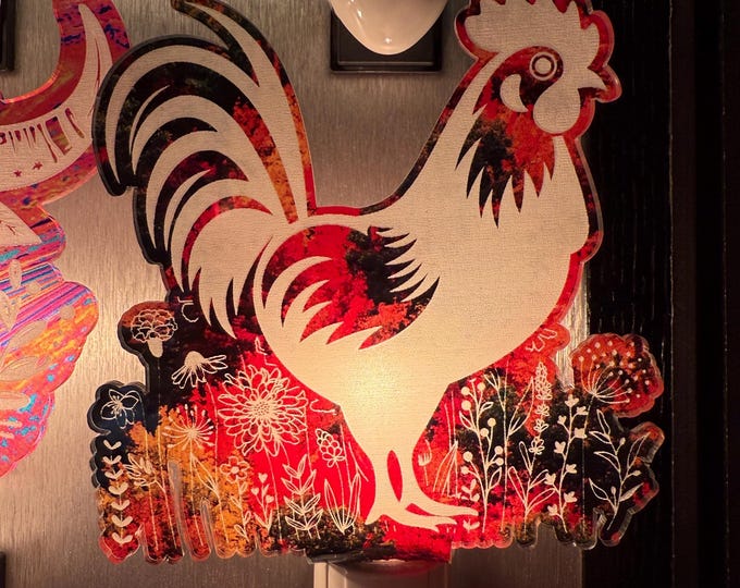 Handmade Acrylic Night Light with Base, 7W Bulb Included