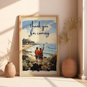 Thanks For Coming Print Vintage fishermen sailor Poster Cute Quote Art Trendy Living Room Decor Aesthetic Apartment Wall Art Digital Print