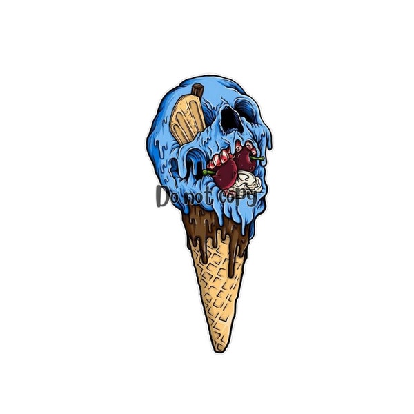 Zombie ice cream ready to press sublimation/DTF heat transfer for shirts and accessories