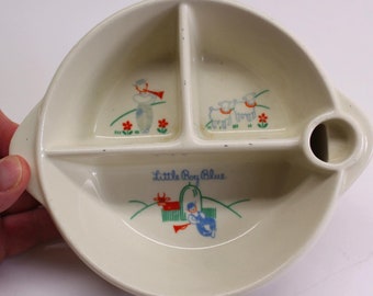 VINTAGE Excello Baby Feeding Dish- Little Boy Blue