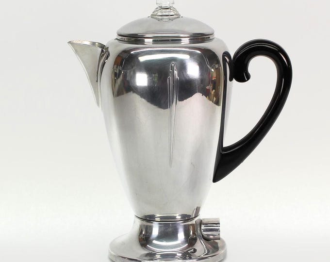 VINTAGE Mirro Automatic Electric Percolator B9232M - Complete & Tested - NOS Cord - Instructions - Made in USA