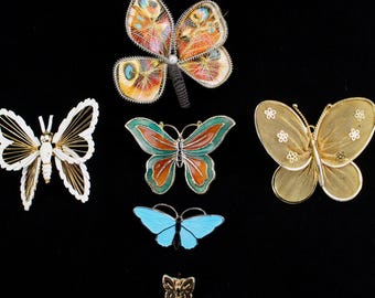 VINTAGE Butterfly Motif Brooches and Pins. Choose from 6.