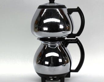 VINTAGE Sunbeam Coffeemaster C30A Vacuum Coffee Maker - New Silicone Seal & O-Ring - NOS Cord - Complete Filter - Chrome Made in USA