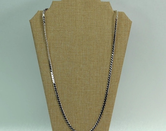 VINTAGE Napier Silver Tone Double Link Chain Necklace . Signed Designer Jewelry