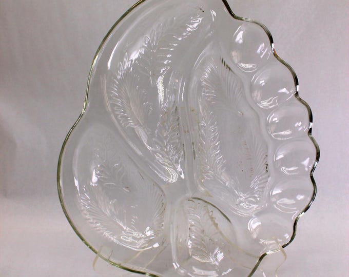 VINTAGE Leaf-shaped Divided Serving Tray