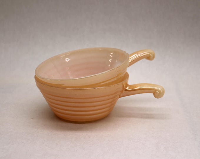 VINTAGE FireKing Lustreware Peach Ramekins- Set of 2