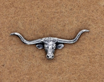 VINTAGE James Avery Sterling Silver Bevo Longhorn Tie Tack - University of Texas