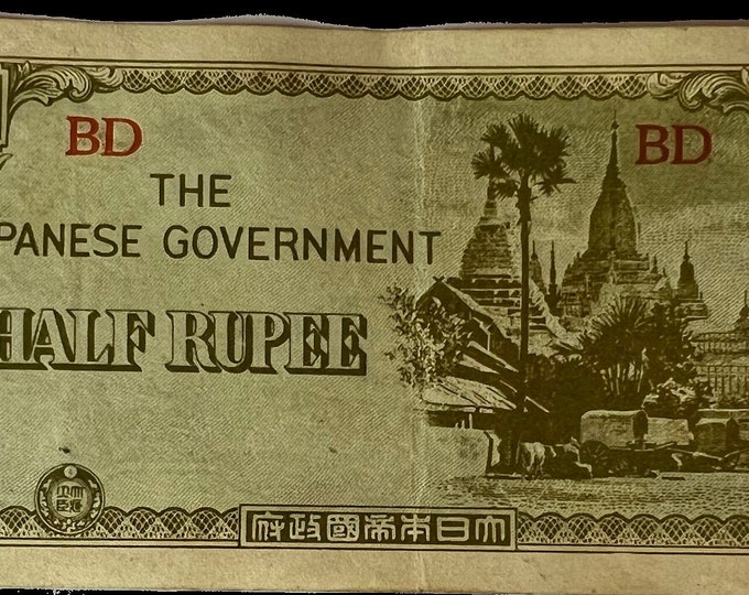 WWII Era Japanese Half Rupee Banknote