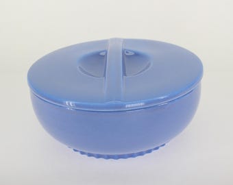 Vintage Art Deco Hall China Refrigerator Container: Montgomery Ward, 1930s 7"