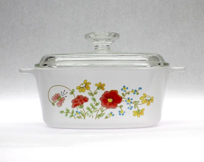 VINTAGE CorningWare Wildflower 1-1/2 qt Casserole. A-1 1/2-B with Lid A-1-C