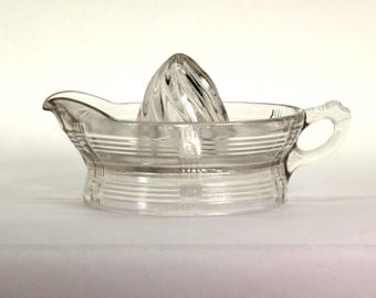 VINTAGE Pressed Glass Citrus Juicer – Depression Era Style – Made in USA