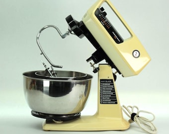 Vintage Hamilton Beach Scovill Model 44 Stand Mixer with Geared Dough Hook Attachment 1970s Made in USA