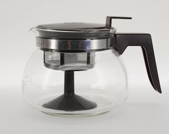 Vintage Glass Coffee Percolator: Mid-Century Modern Stovetop Pot