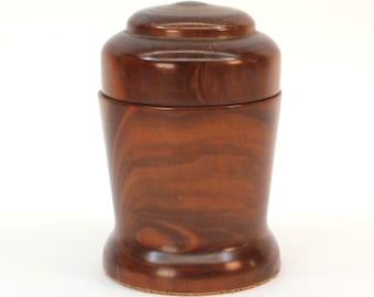 VINTAGE Hand Turned Hardwood Keepsake Box Rounded Lid 5 Inch Wooden Jewelry Trinket Container