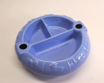 VINTAGE Hankscraft Baby Feeding Dish- Blue