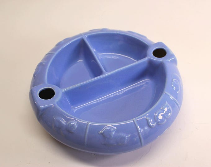 VINTAGE Hankscraft Baby Feeding Dish- Blue