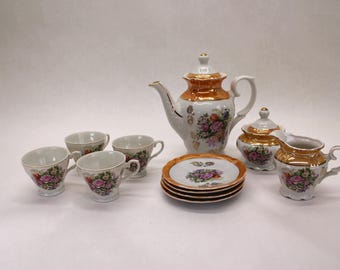 VINTAGE Japanese Lustereware Tea Service for 4.