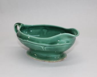 VINTAGE Mt. Clemens Gravy Boat. Green. 1930s.