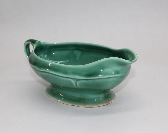 VINTAGE Mt. Clemens Gravy Boat. Green. 1930s.