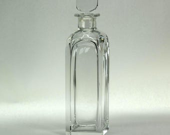 Signed Orrefors Crystal Decanter Tall Scandinavian Modern Whiskey Barware Bottle