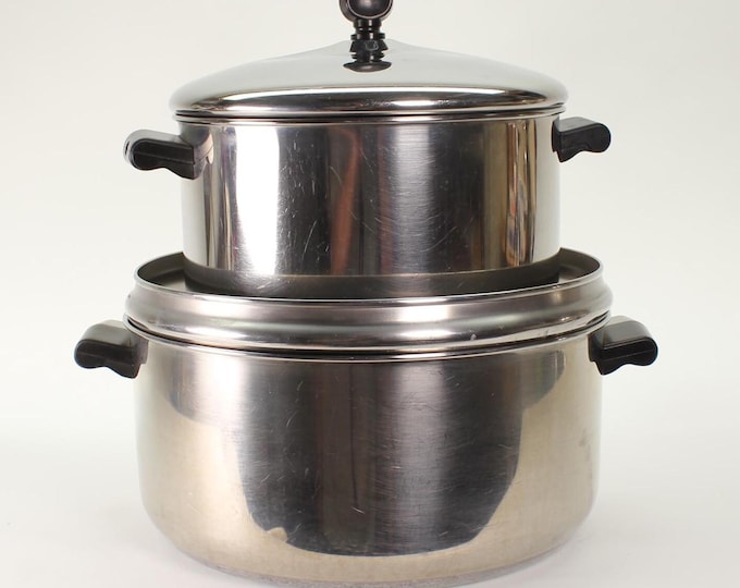 VINTAGE Farberware Aluminum-Clad Stainless Stock Pots – Your Choice (4 Qt or 6 Qt)