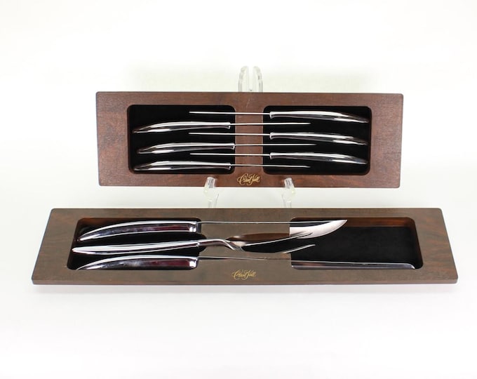 Vintage Carvel Hall Cutlery Set: Stainless Steel Steak Knives or Carving Set